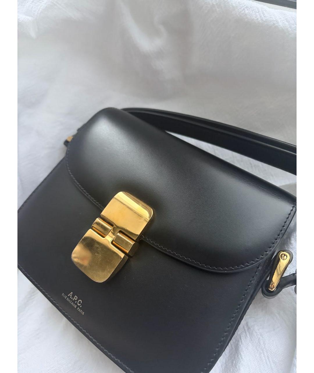 A.P.C. Черная кожаная сумка через плечо, фото 2
