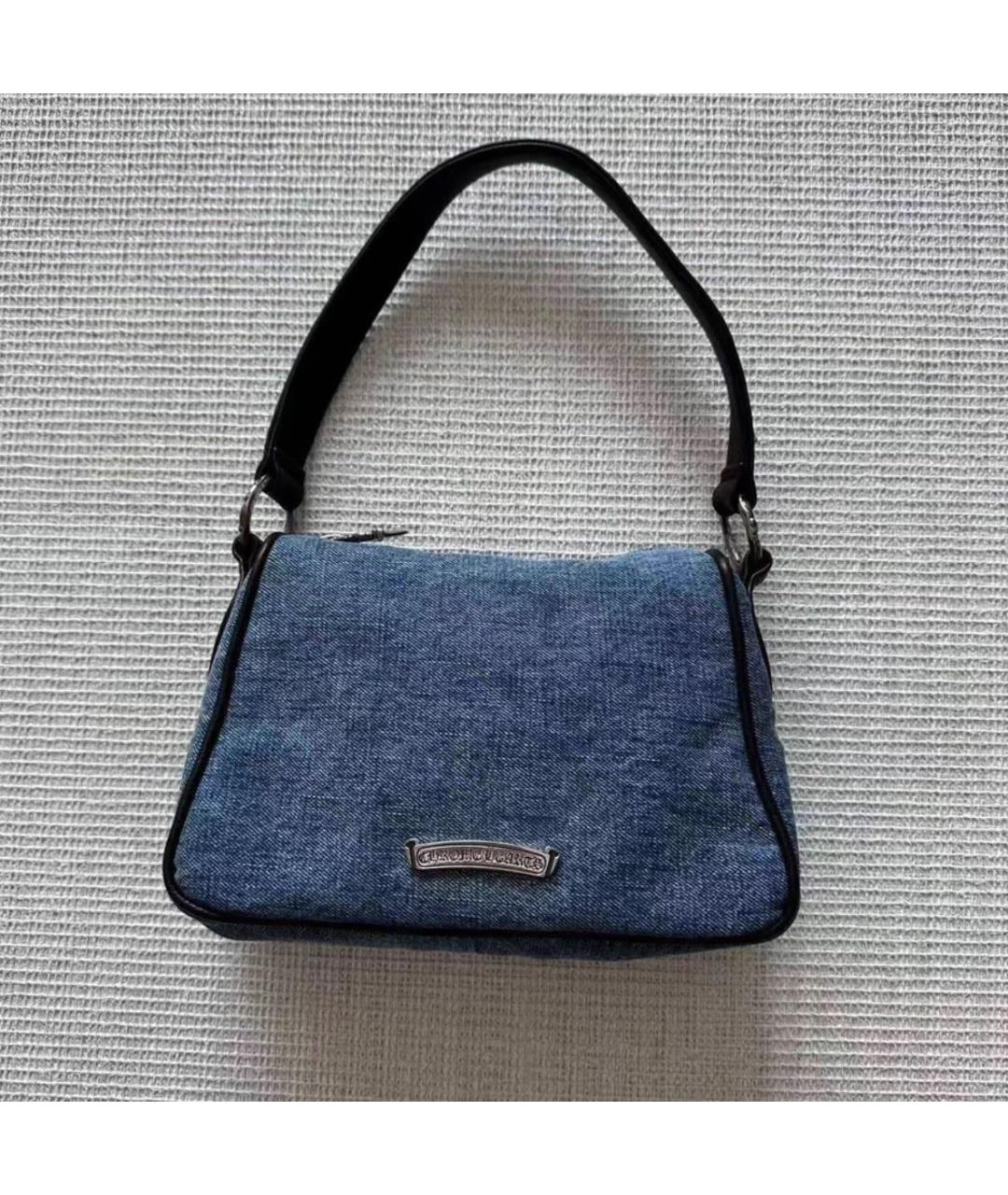 CHROME HEARTS Темно-синяя деним сумка с короткими ручками, фото 2