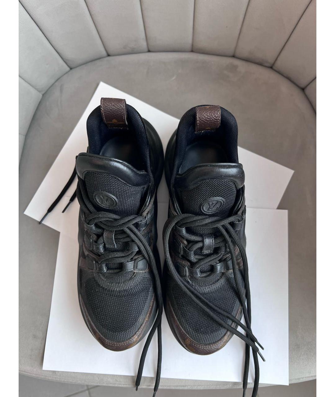 LOUIS VUITTON Коричневые кожаные кроссовки, фото 5