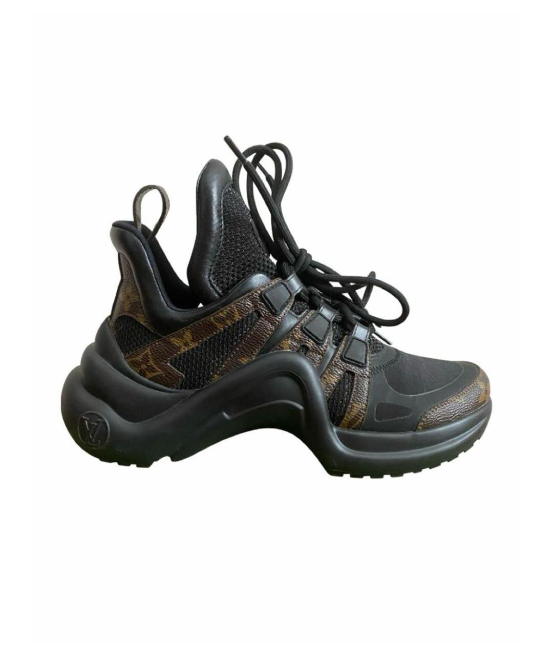 LOUIS VUITTON Коричневые кожаные кроссовки, фото 6