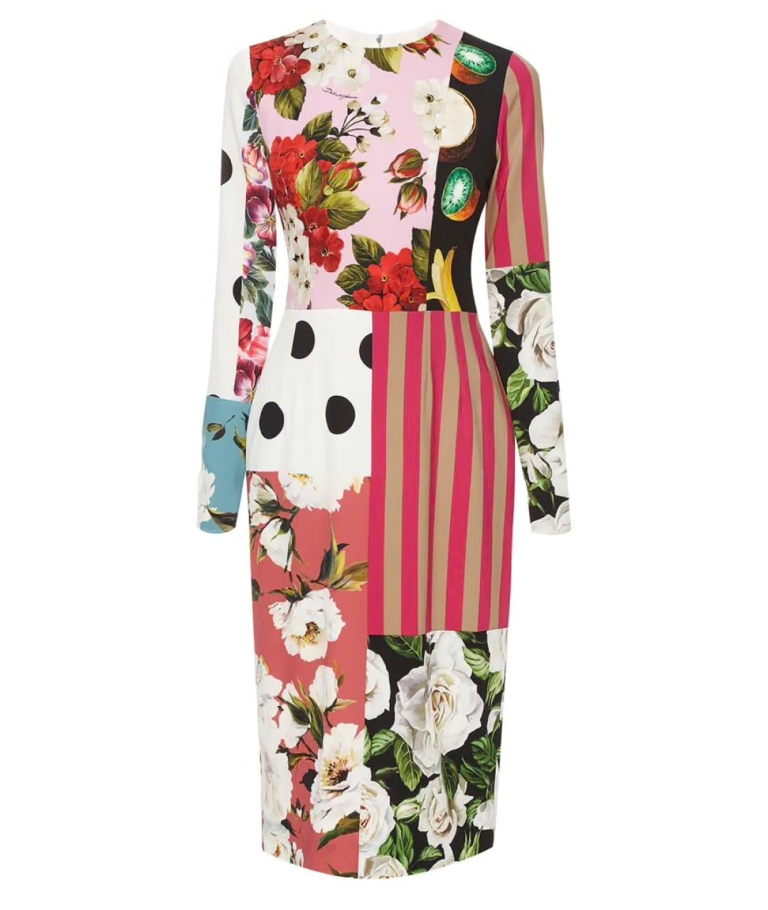 DOLCE&GABBANA Мульти шелковое коктейльное платье, фото 6