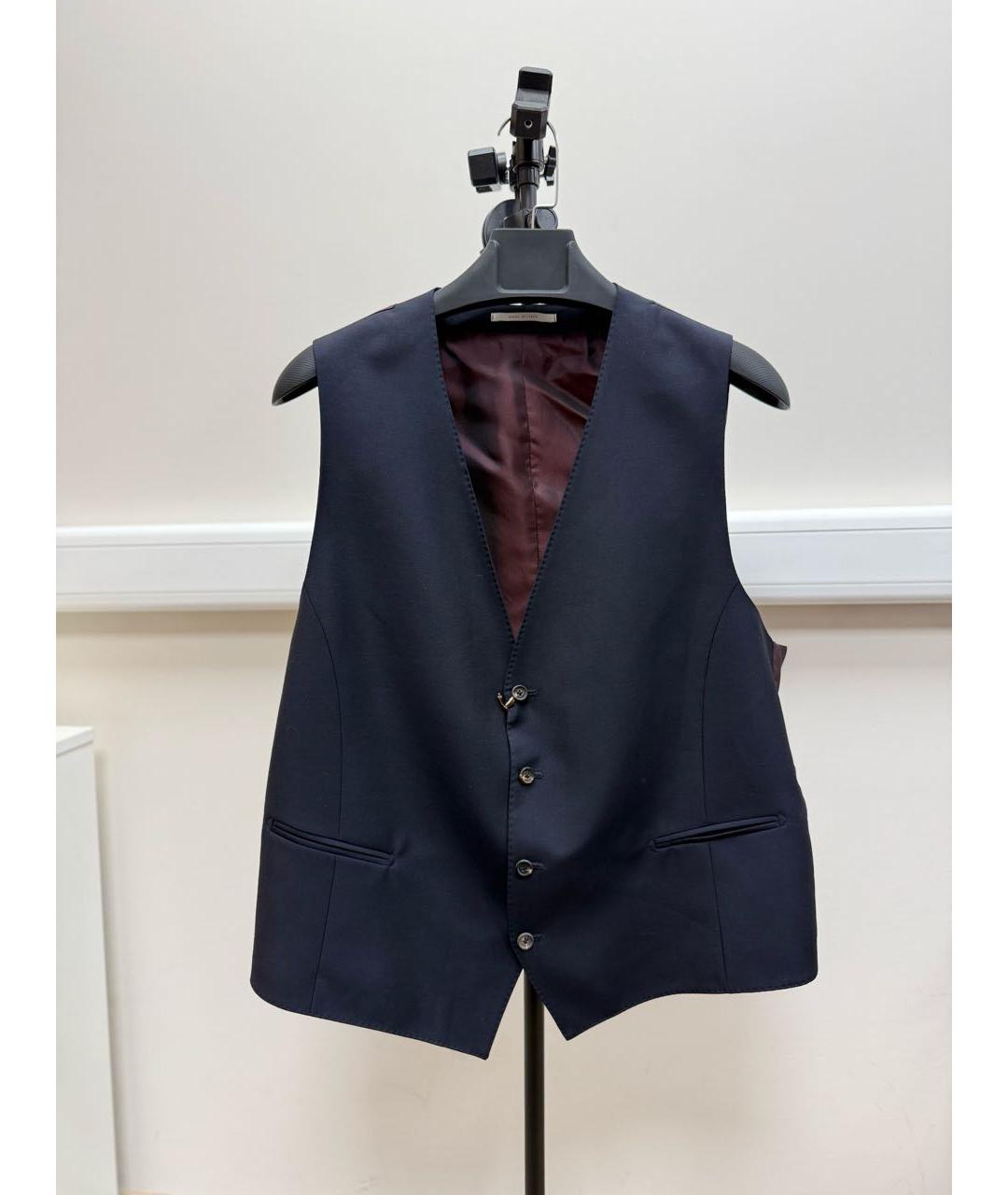 PAL ZILERI Темно-синий шерстяной жилет, фото 6