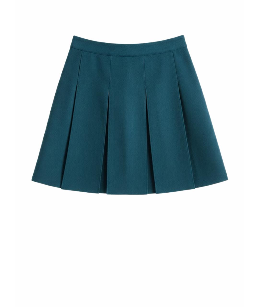 MRZ Бирюзовая шерстяная юбка мини, фото 1