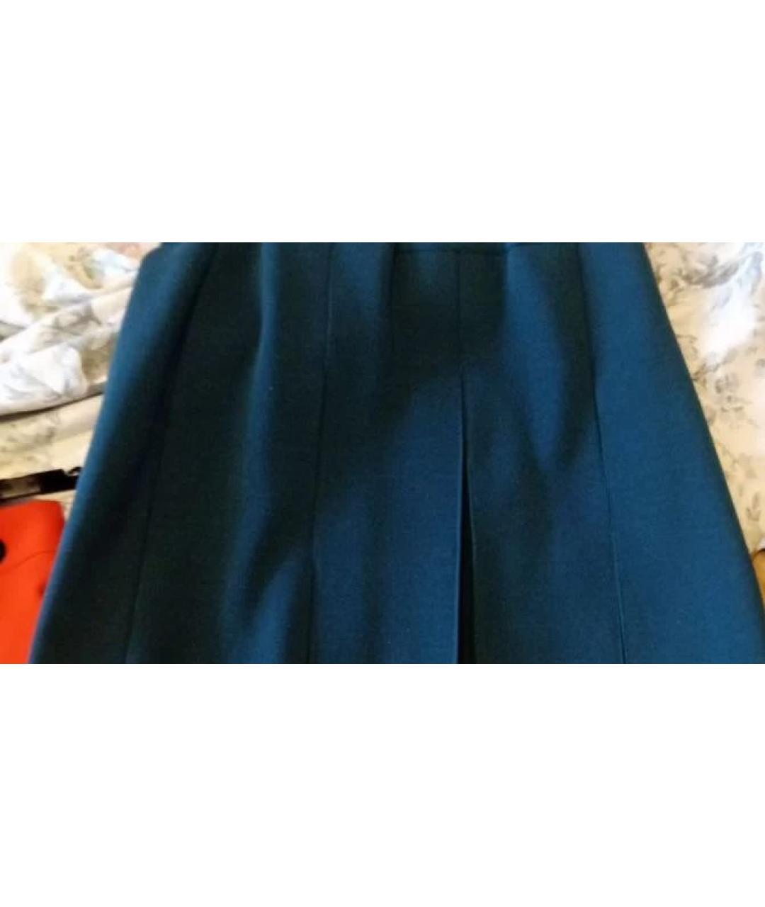 MRZ Бирюзовая шерстяная юбка мини, фото 4