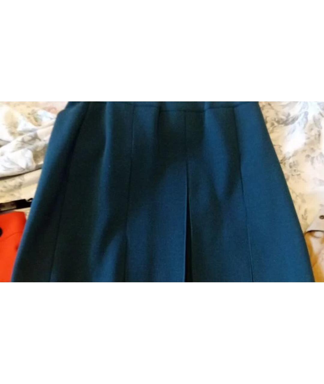 MRZ Бирюзовая шерстяная юбка мини, фото 3