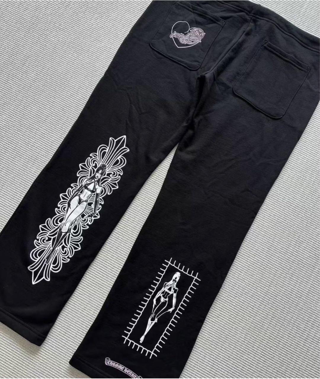 CHROME HEARTS Черные повседневные брюки, фото 4