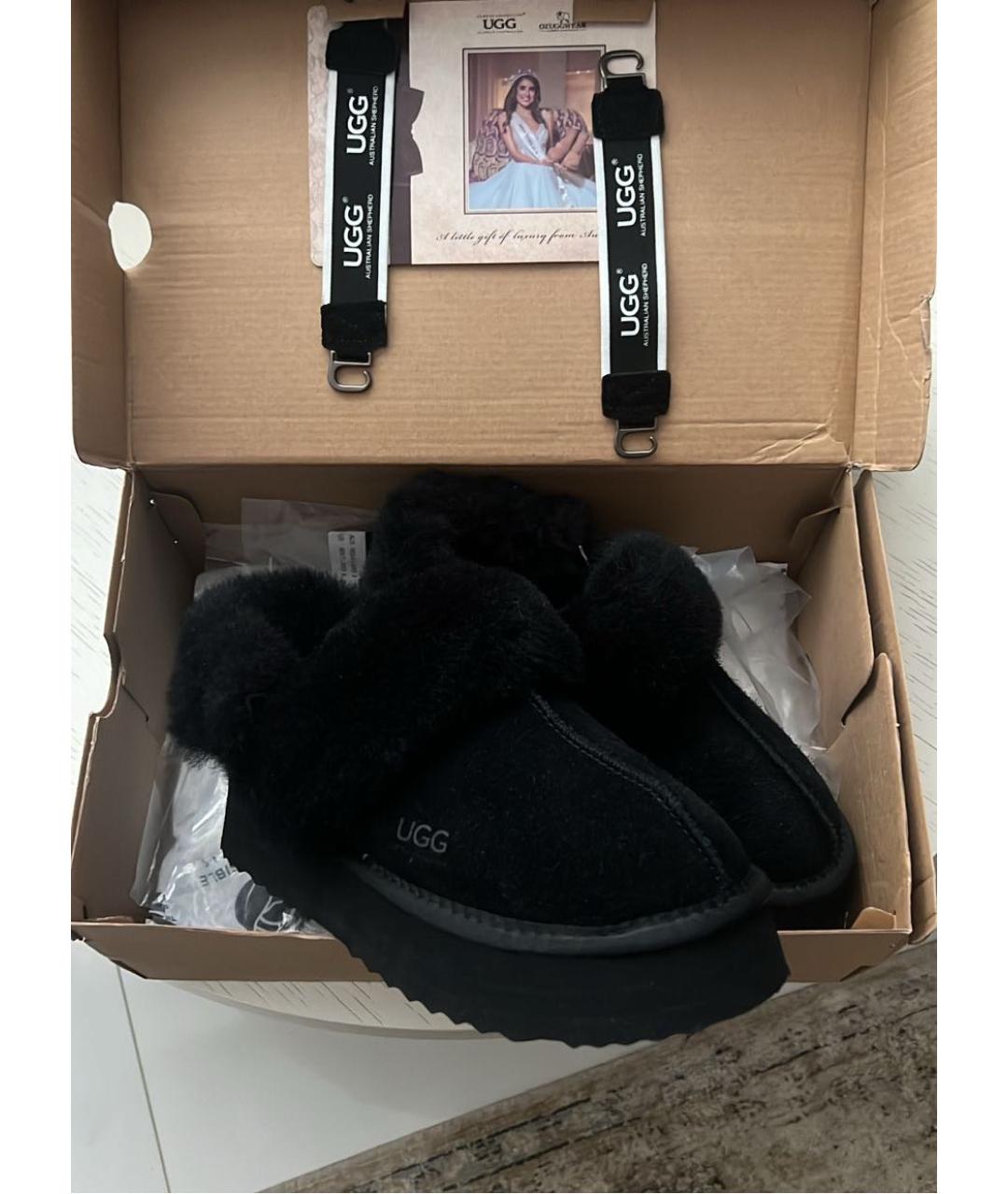 UGG AUSTRALIA Черные замшевые мюли, фото 5