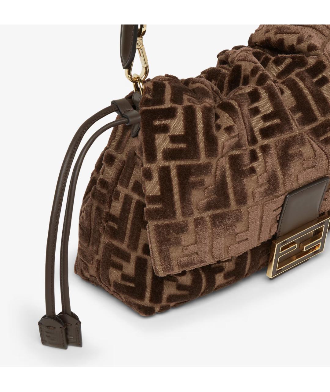 FENDI Коричневая тканевая сумка через плечо, фото 6