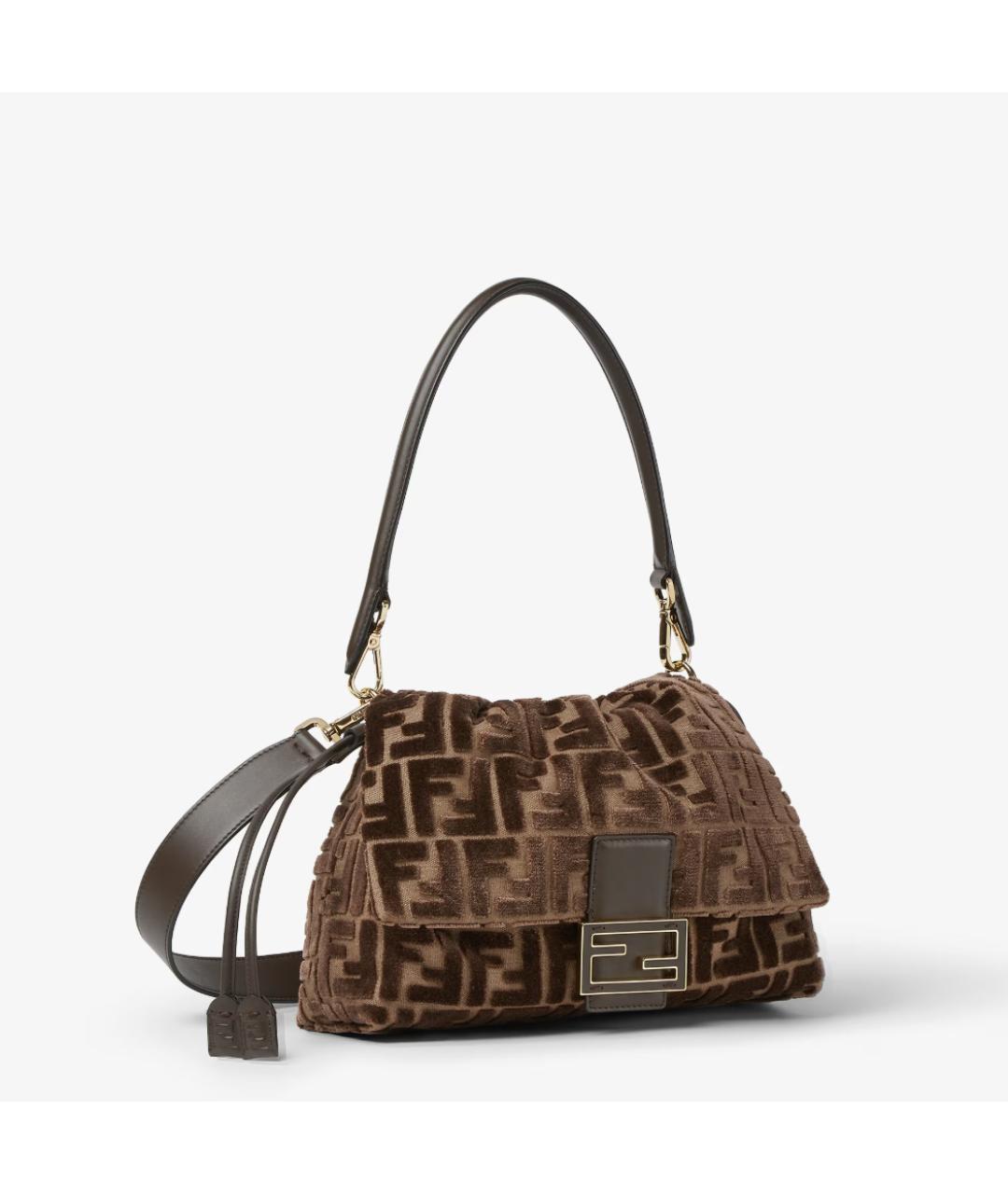 FENDI Коричневая тканевая сумка через плечо, фото 3