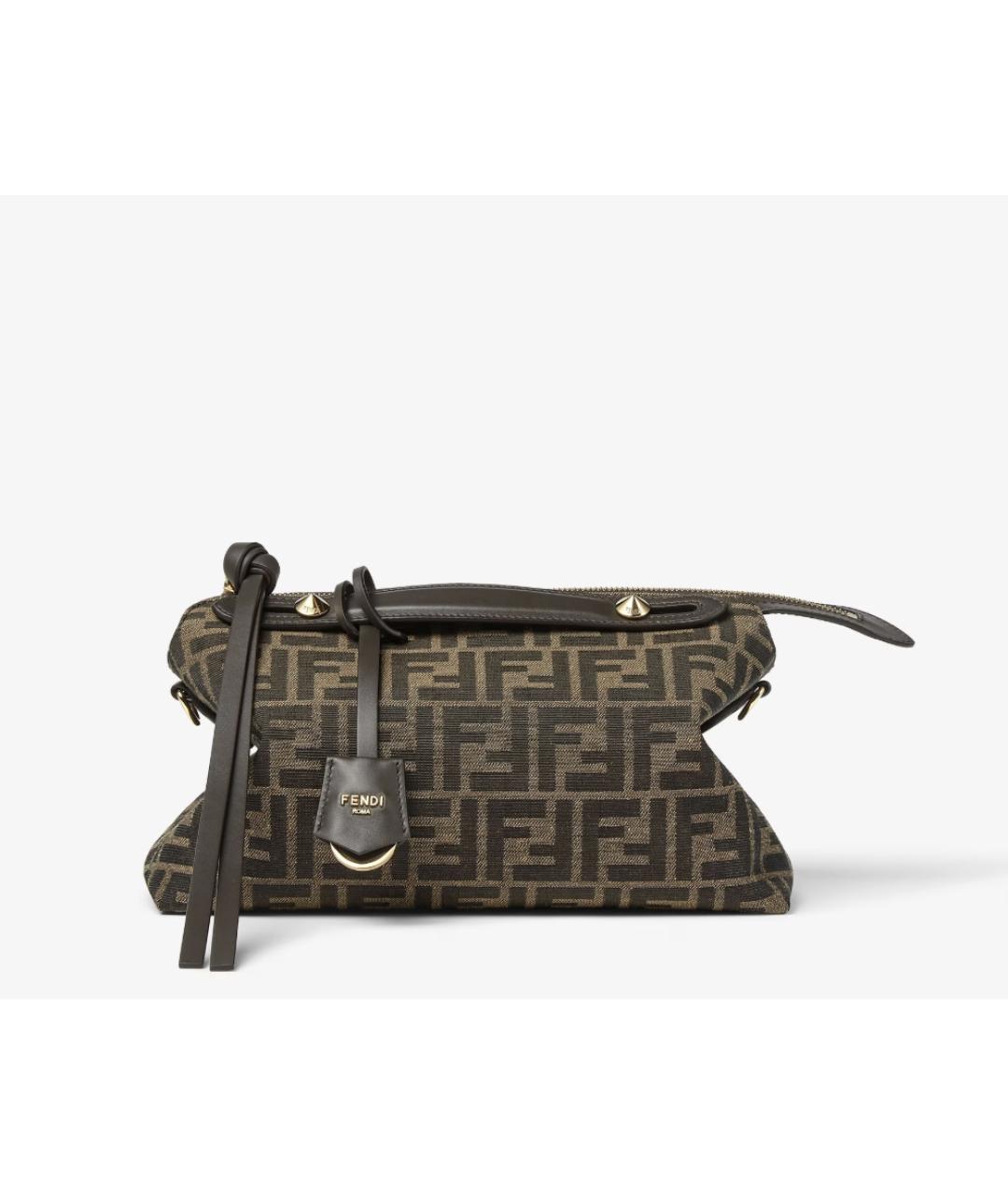 FENDI Коричневая тканевая сумка через плечо, фото 7