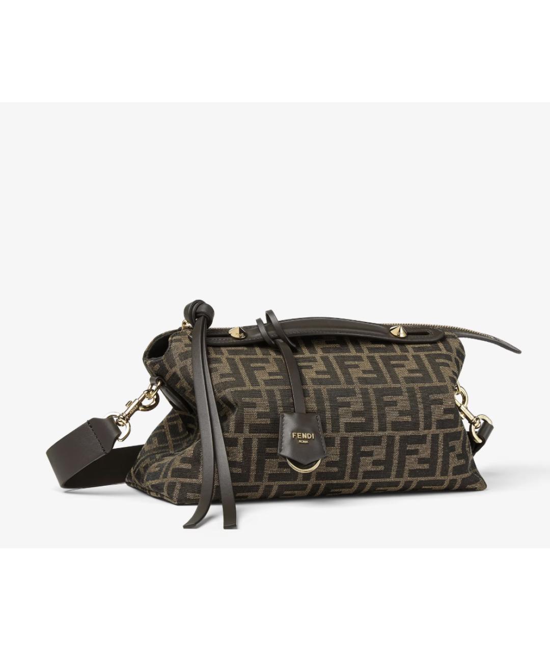 FENDI Коричневая тканевая сумка через плечо, фото 3