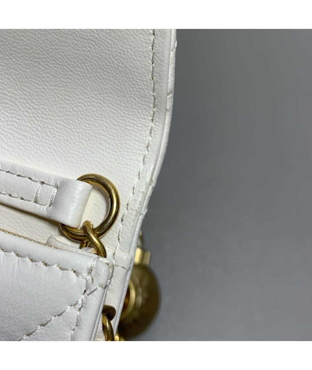 CHANEL Белая кожаная сумка через плечо, фото 6