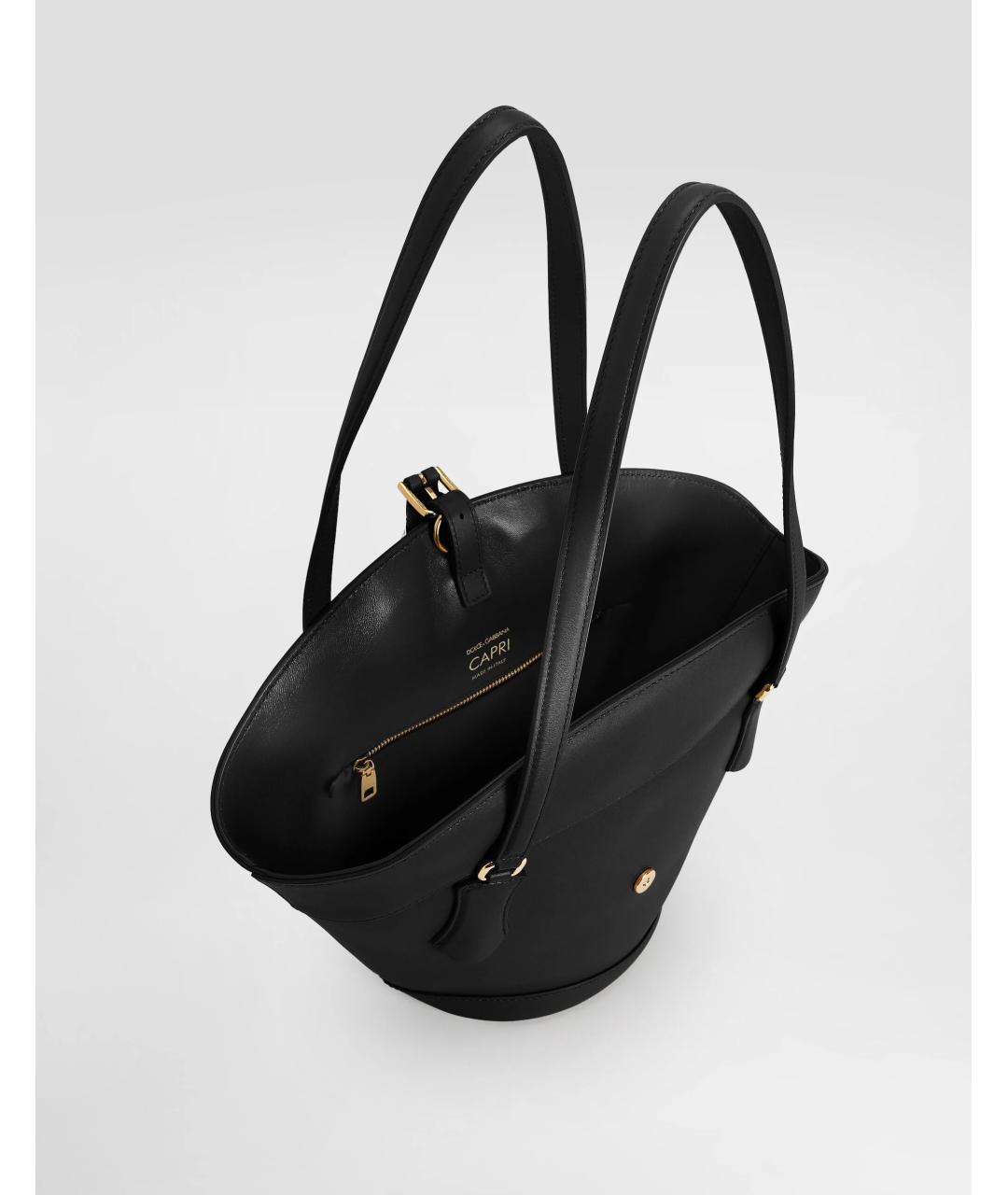 DOLCE&GABBANA Черная кожаная сумка через плечо, фото 4