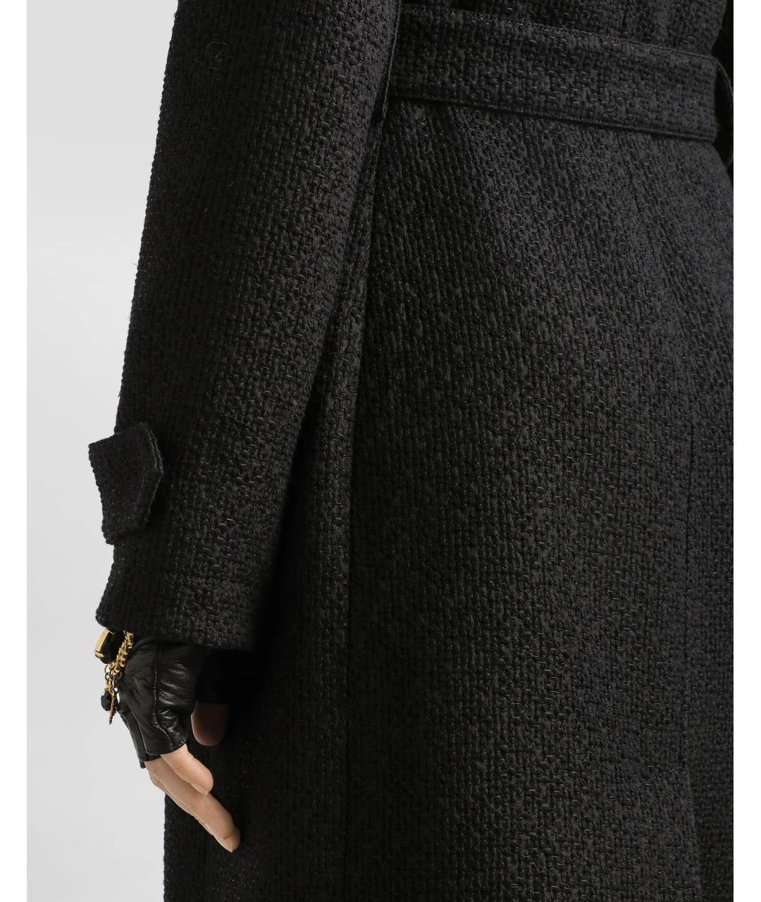 DOLCE&GABBANA Черное шерстяное пальто, фото 5