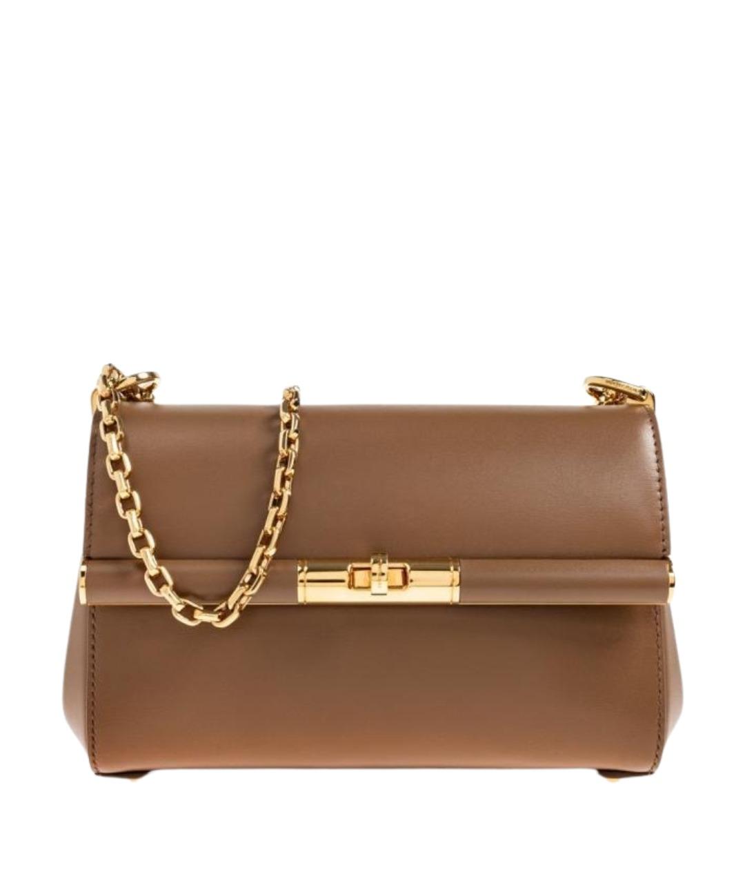 DOLCE&GABBANA Бежевая кожаная сумка через плечо, фото 1