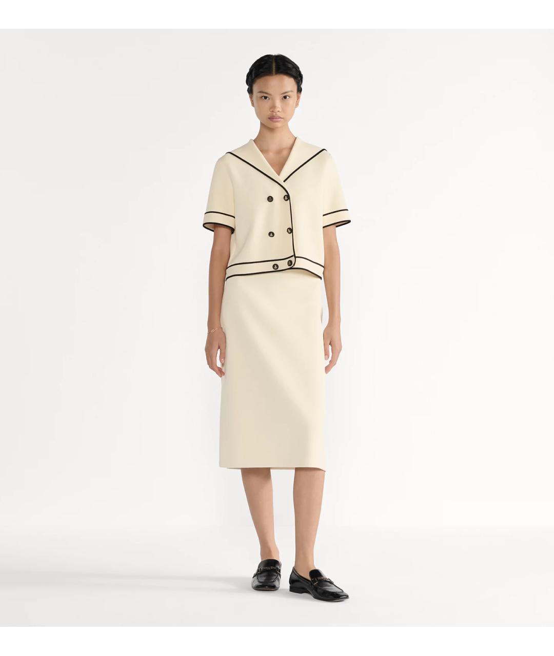 CHRISTIAN DIOR Белая вискозная юбка миди, фото 2