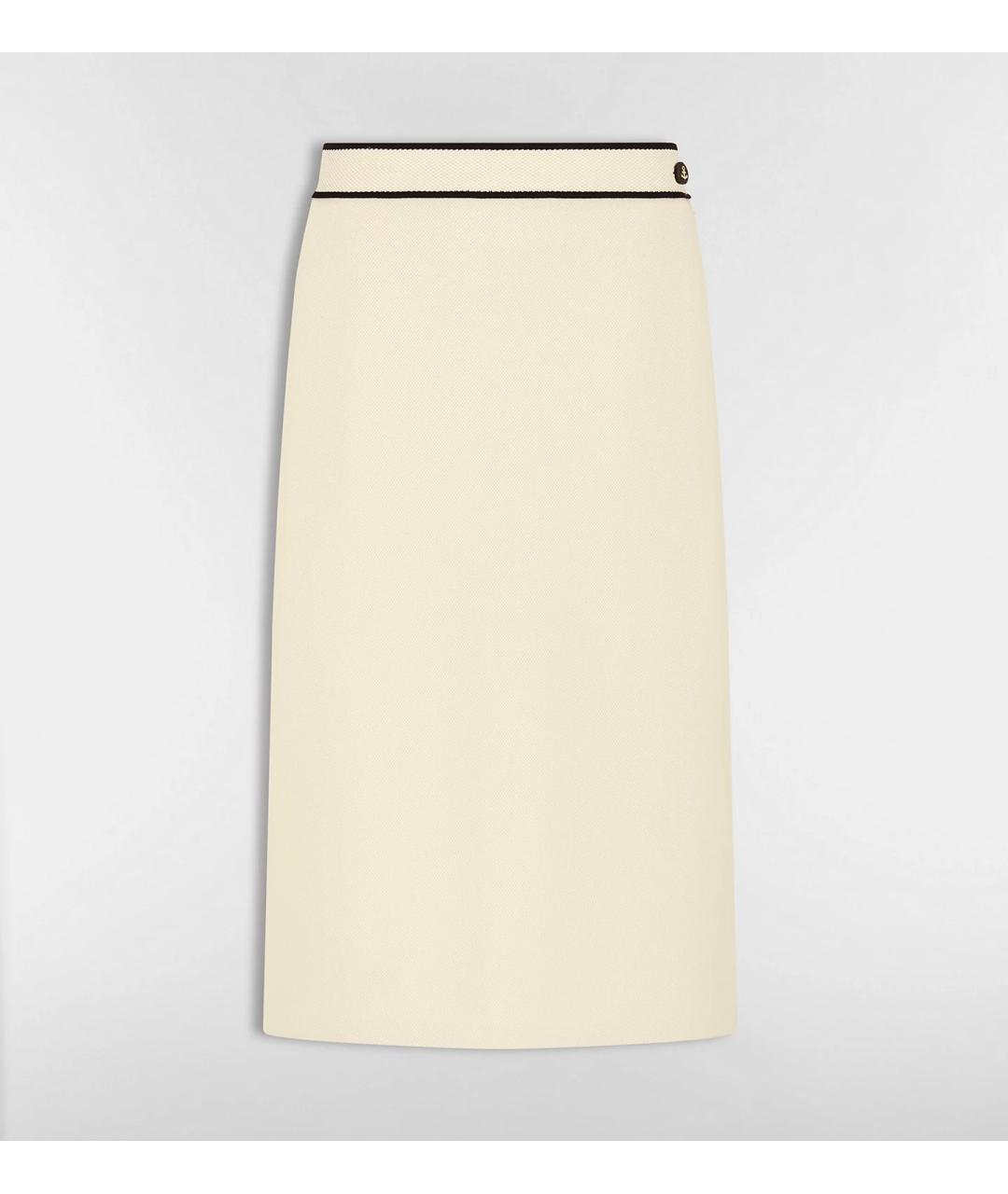 CHRISTIAN DIOR Белая вискозная юбка миди, фото 5