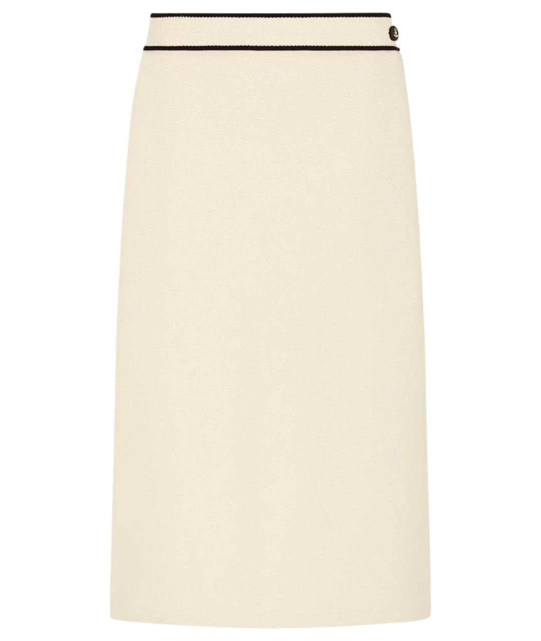 CHRISTIAN DIOR Белая вискозная юбка миди, фото 1