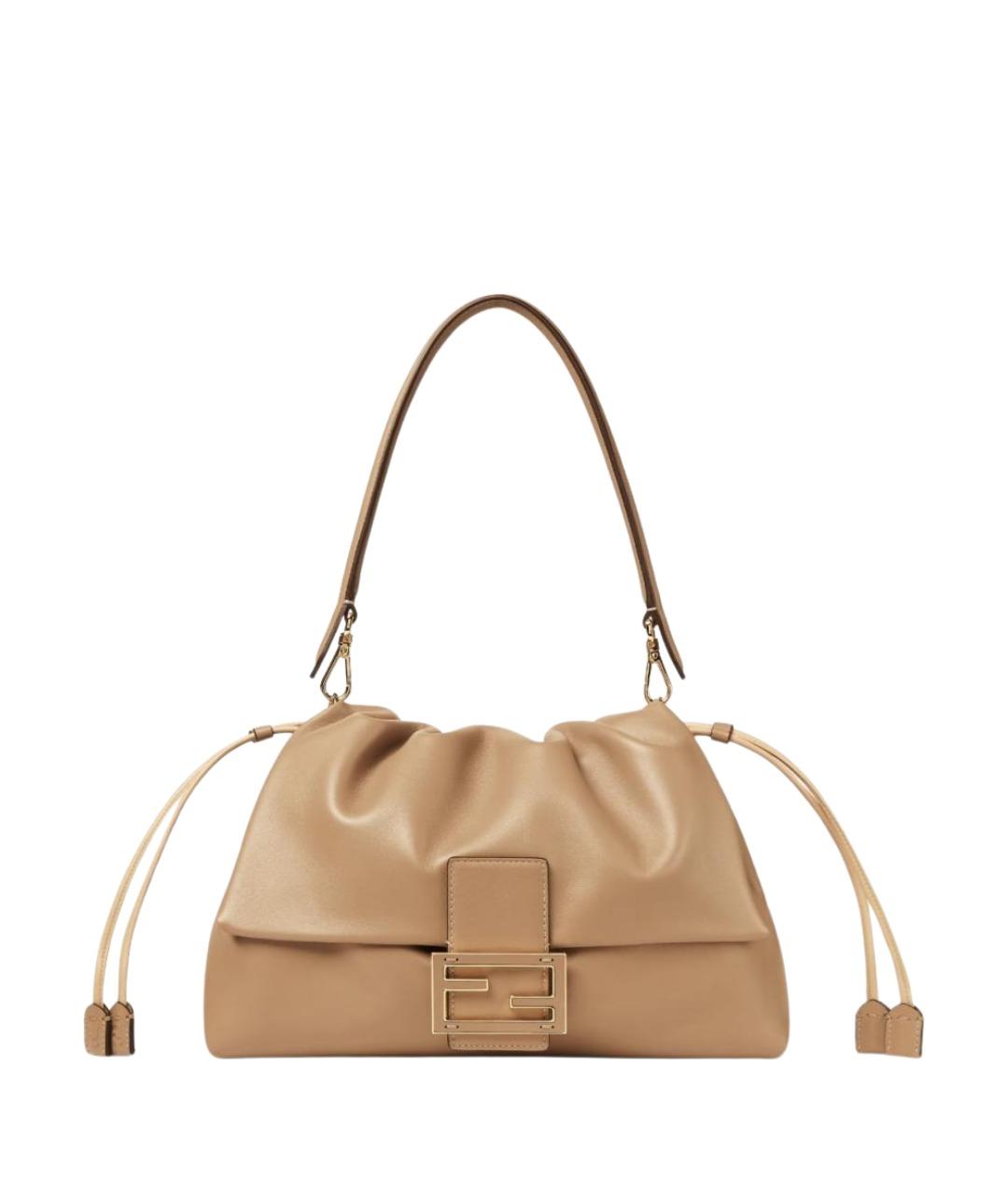 FENDI Коричневая кожаная сумка через плечо, фото 1