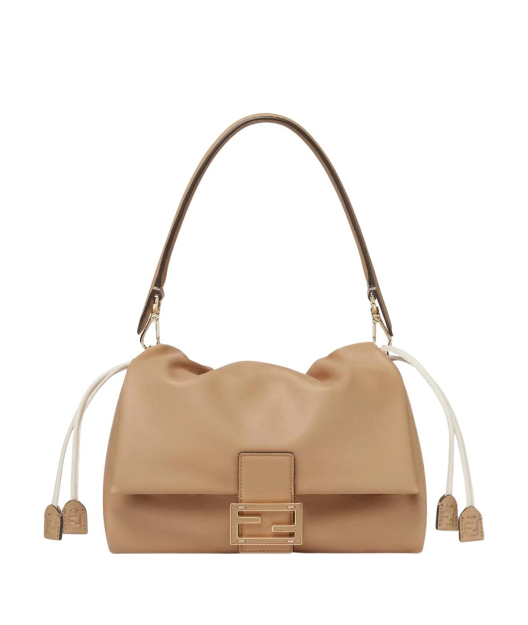 FENDI Коричневая кожаная сумка через плечо, фото 1