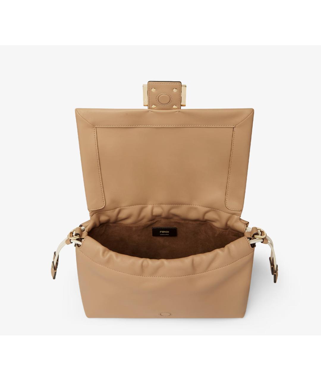 FENDI Коричневая кожаная сумка через плечо, фото 4