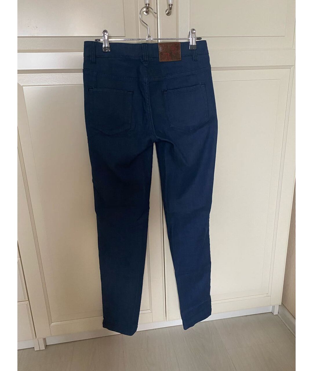 KENZO Темно-синие хлопко-эластановые прямые джинсы, фото 2