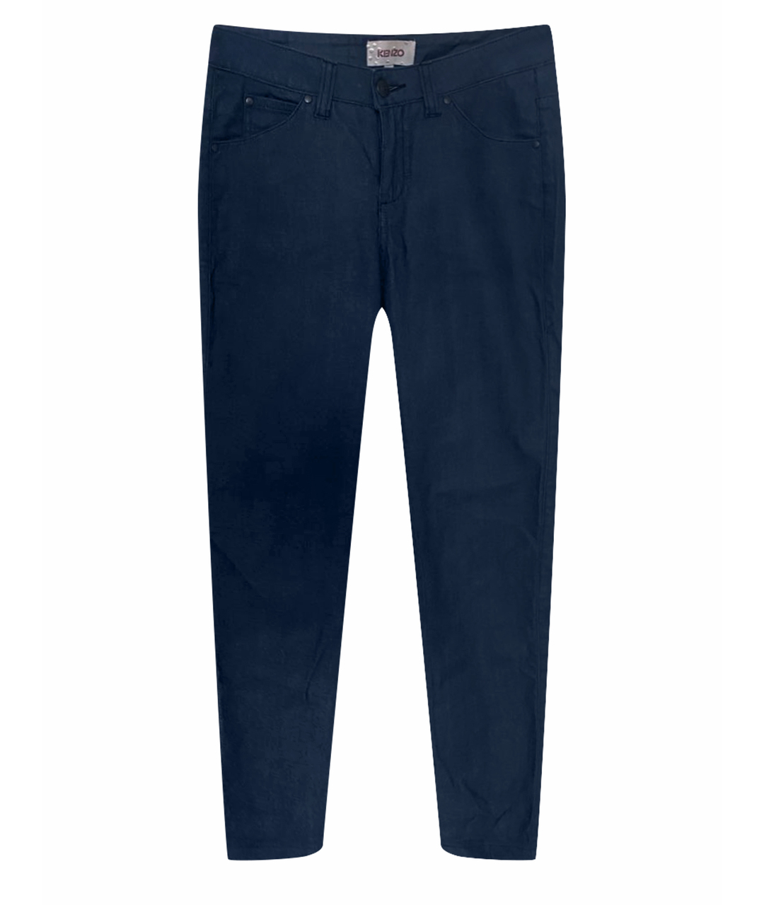KENZO Темно-синие хлопко-эластановые прямые джинсы, фото 1