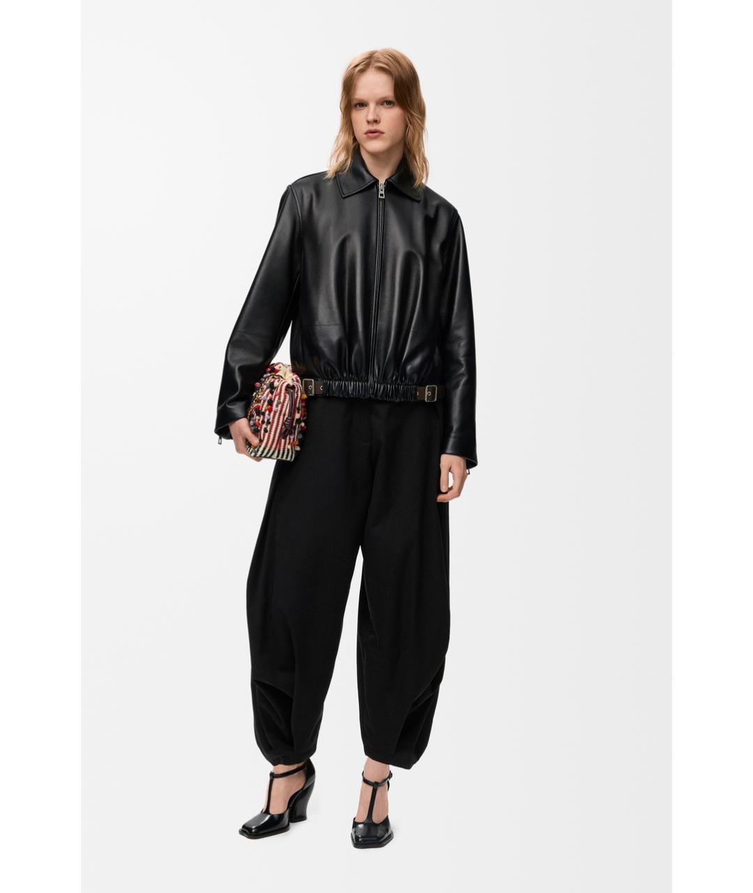 LOEWE Черная кожаная куртка, фото 2