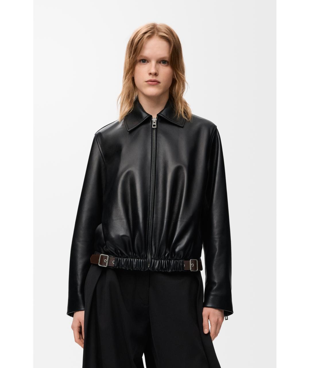 LOEWE Черная кожаная куртка, фото 3