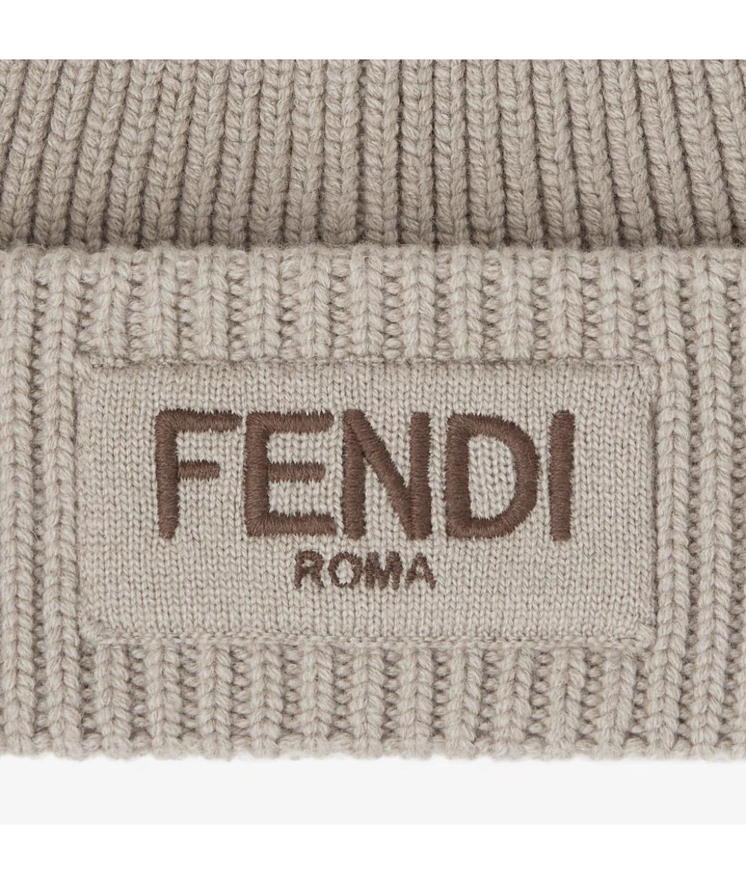 FENDI Серая шерстяная шапка, фото 3