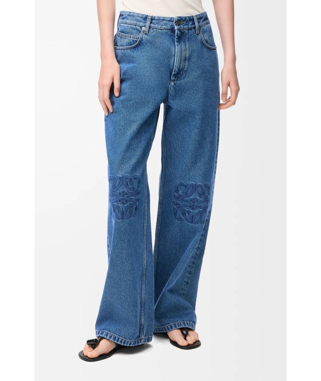 LOEWE Синие хлопковые прямые джинсы, фото 2