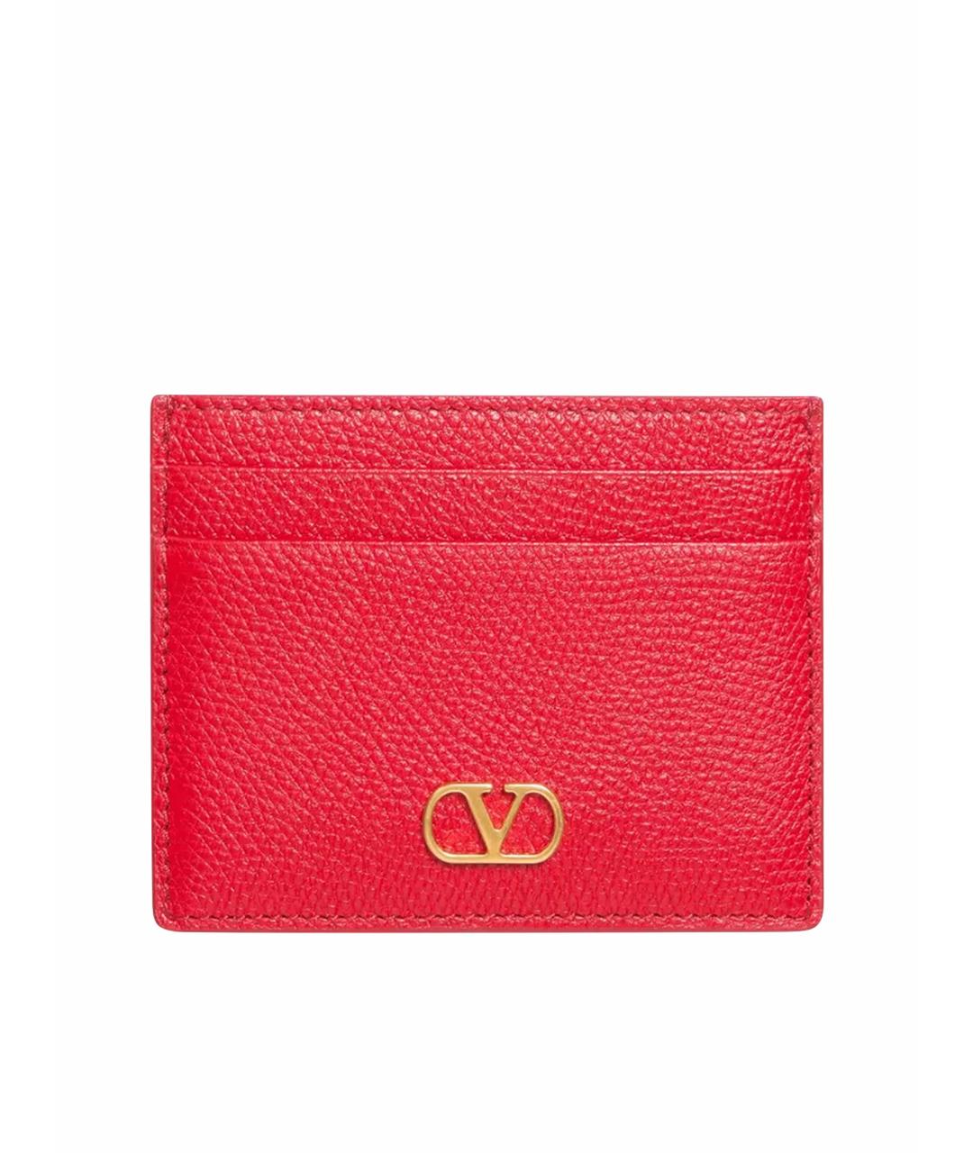 VALENTINO Красный кожаный кардхолдер, фото 1