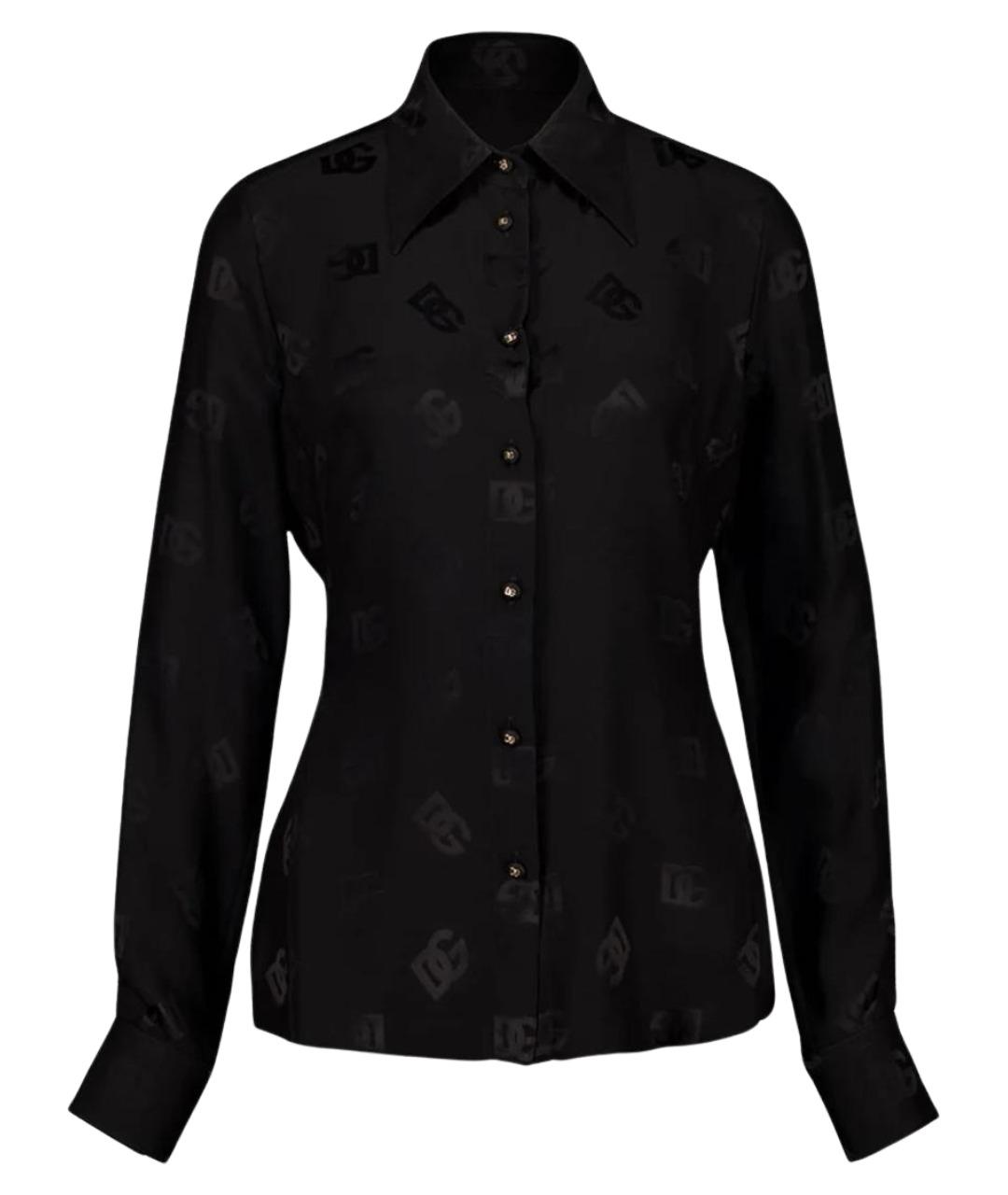 DOLCE&GABBANA Черная шелковая рубашка, фото 1