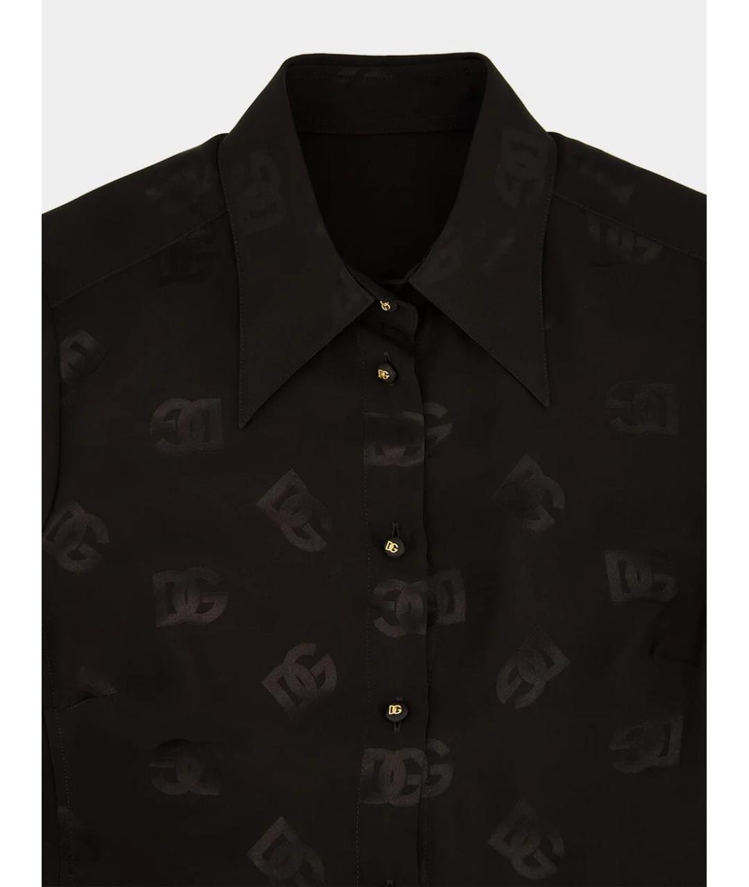 DOLCE&GABBANA Черная шелковая рубашка, фото 3