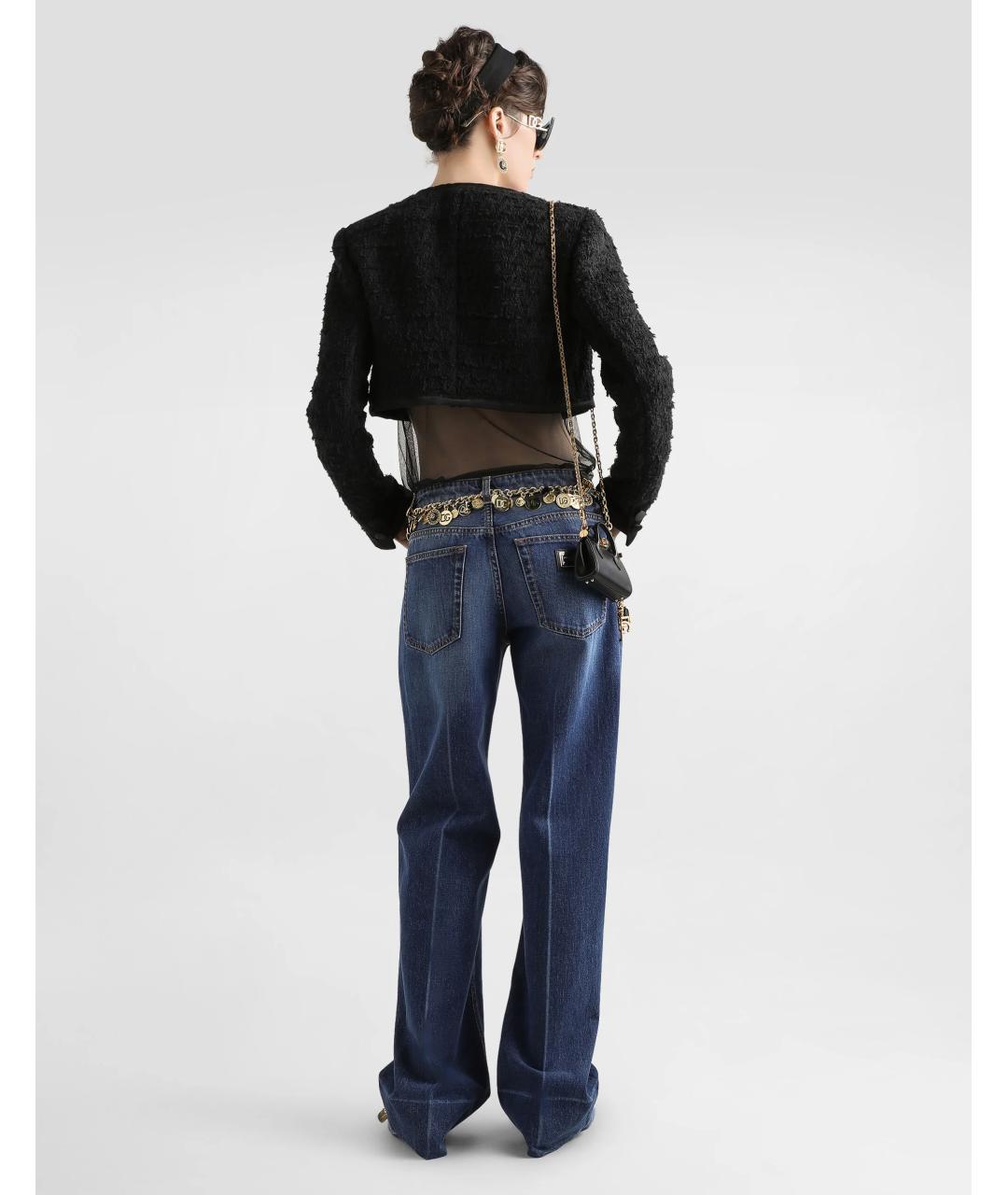 DOLCE&GABBANA Синие хлопковые прямые джинсы, фото 2