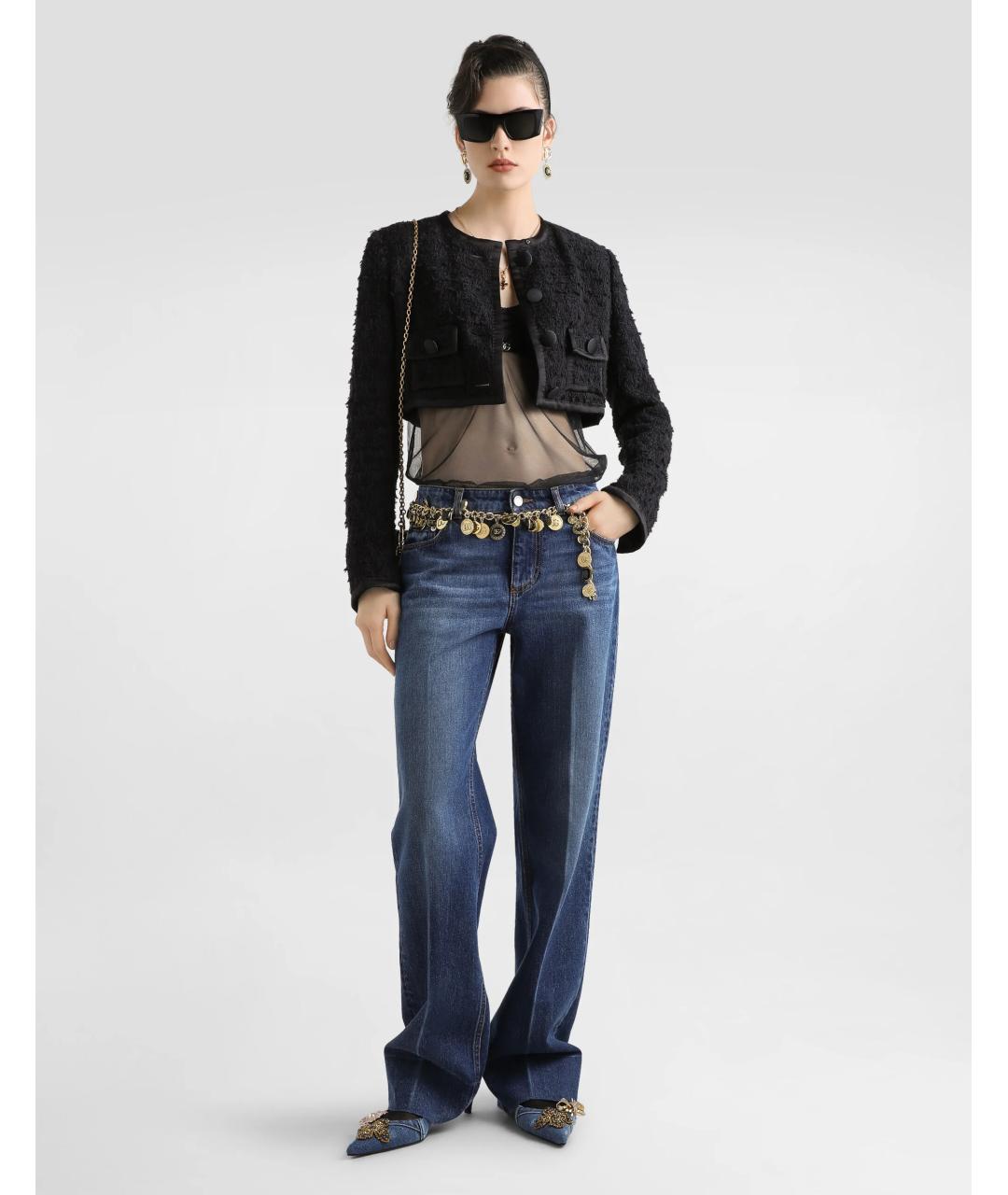 DOLCE&GABBANA Синие хлопковые прямые джинсы, фото 3