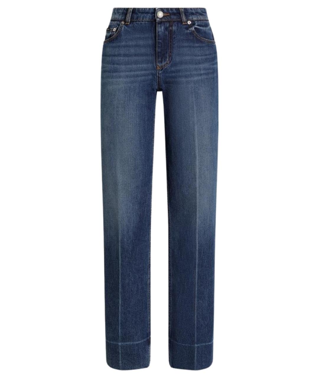 DOLCE&GABBANA Синие хлопковые прямые джинсы, фото 1
