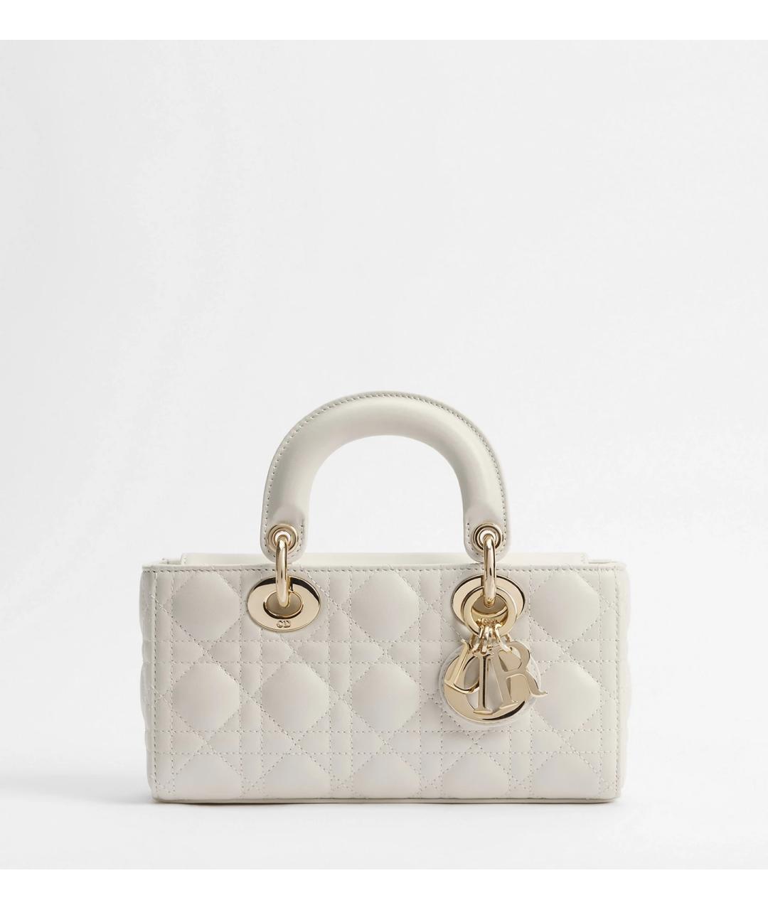 CHRISTIAN DIOR Белая кожаная сумка с короткими ручками, фото 7
