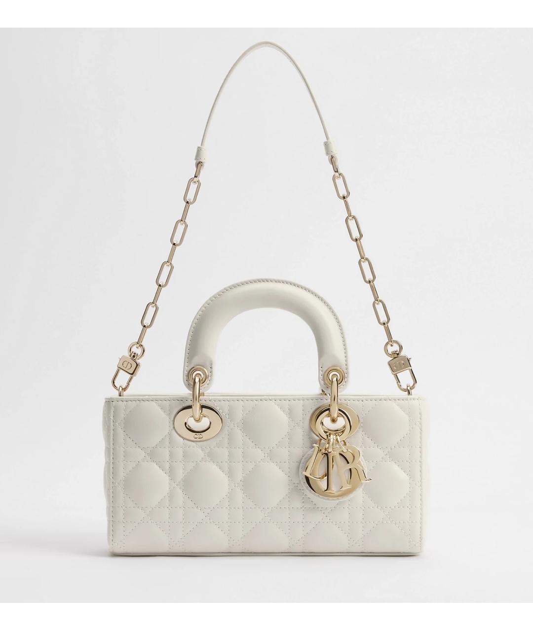 CHRISTIAN DIOR Белая кожаная сумка с короткими ручками, фото 6