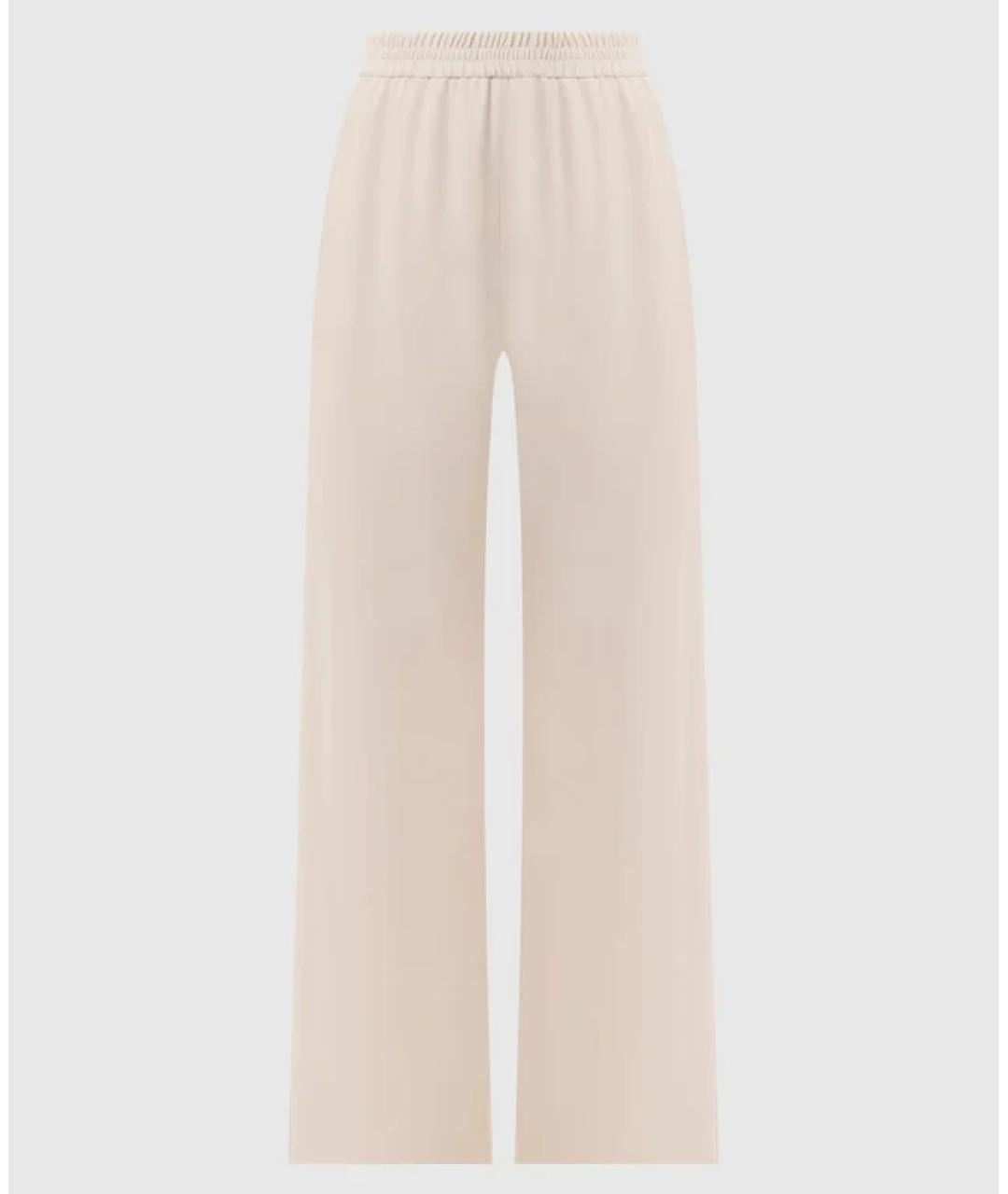 VALENTINO Бежевые шелковые прямые брюки, фото 5