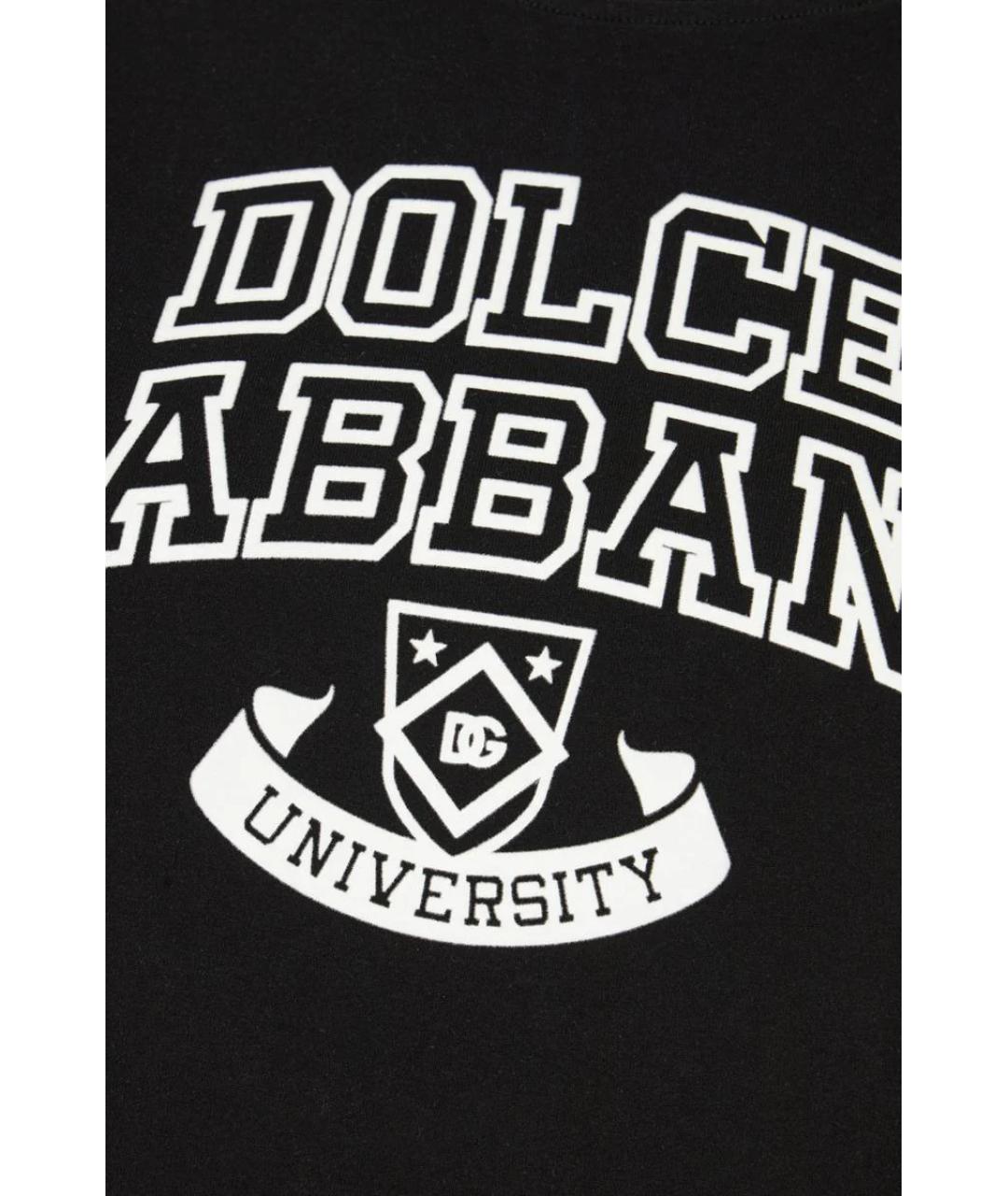 DOLCE&GABBANA Черная хлопковая футболка, фото 3