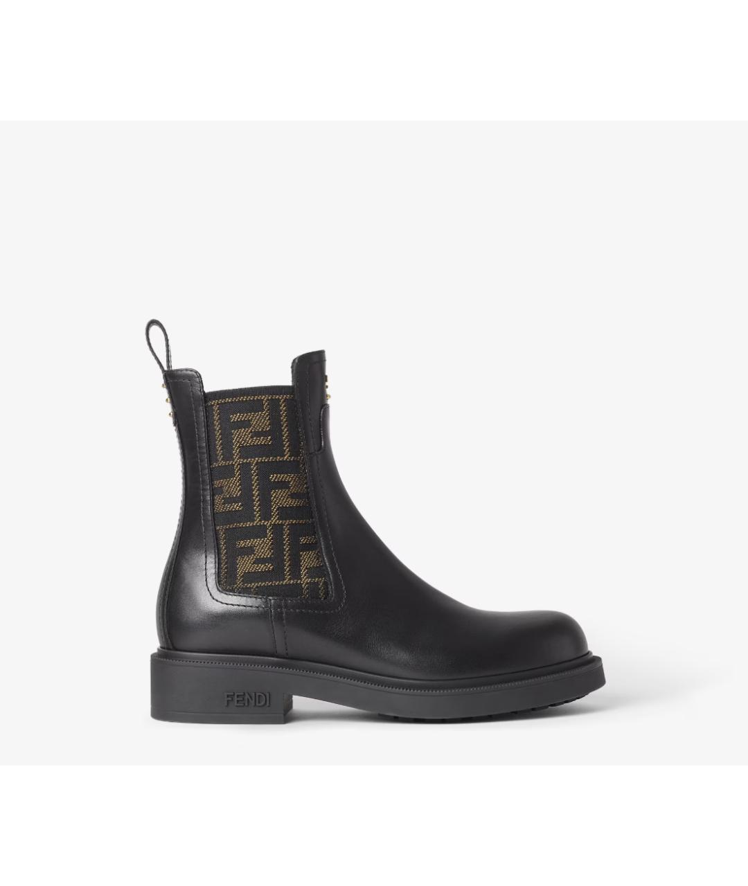FENDI Черные кожаные ботинки, фото 6
