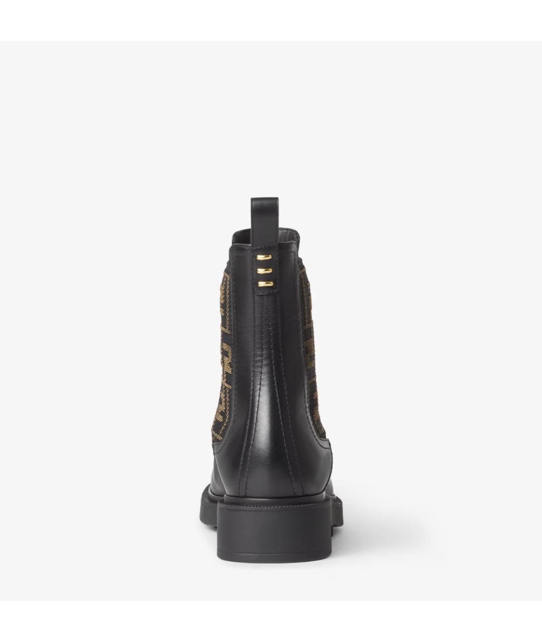 FENDI Черные кожаные ботинки, фото 4