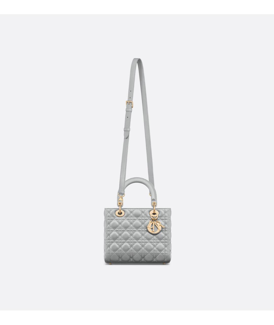 CHRISTIAN DIOR Серая кожаная сумка тоут, фото 5