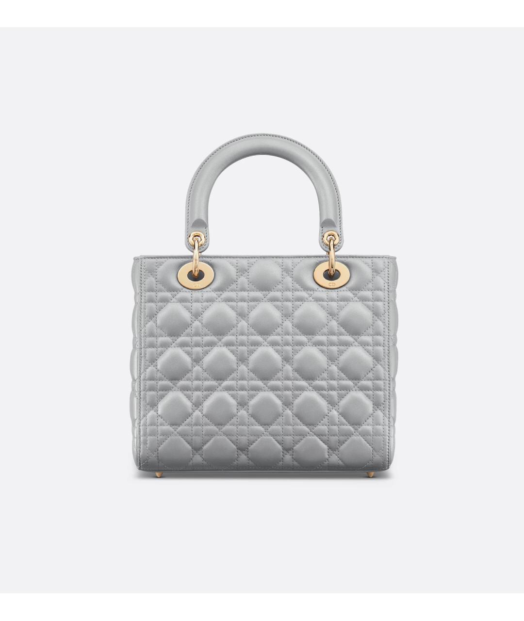 CHRISTIAN DIOR Серая кожаная сумка тоут, фото 4