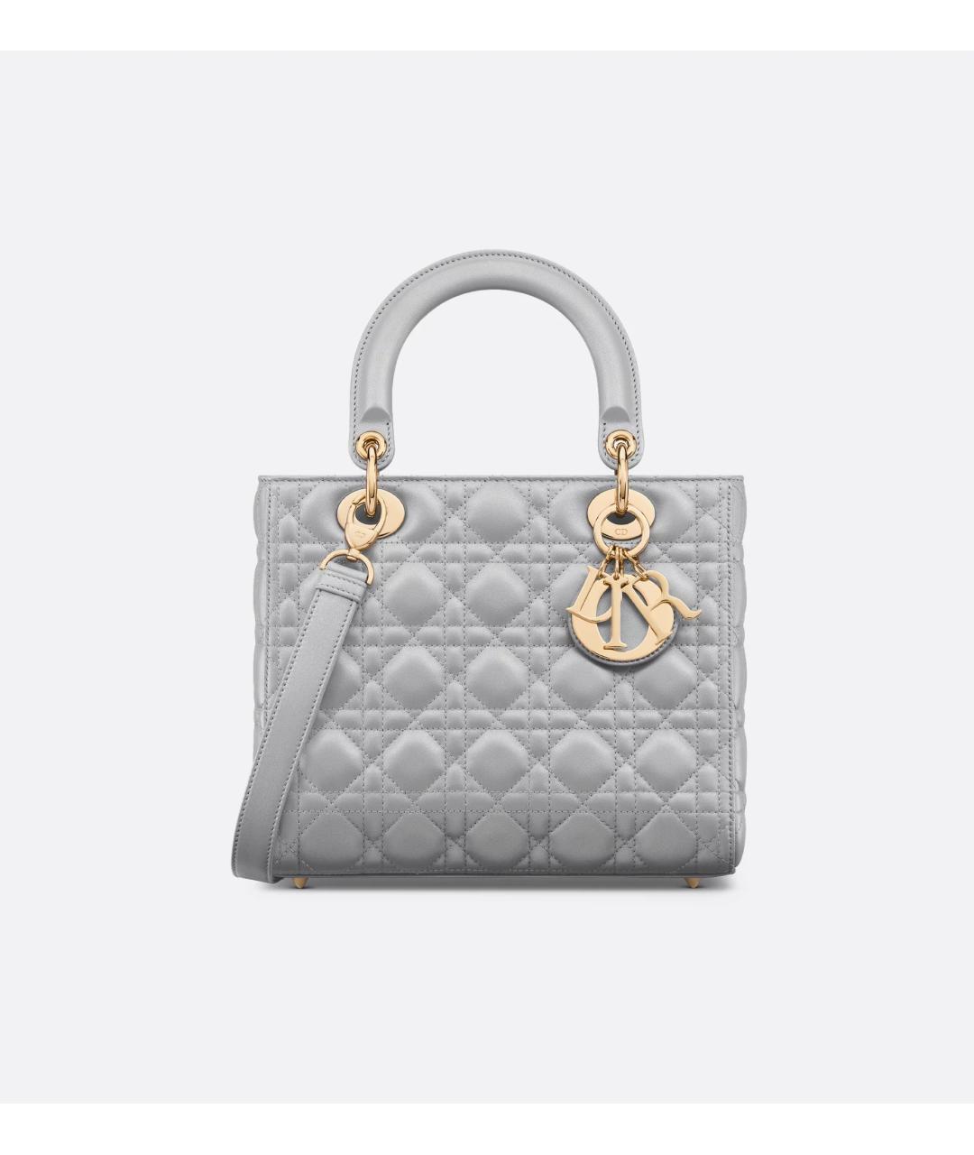 CHRISTIAN DIOR Серая кожаная сумка тоут, фото 6