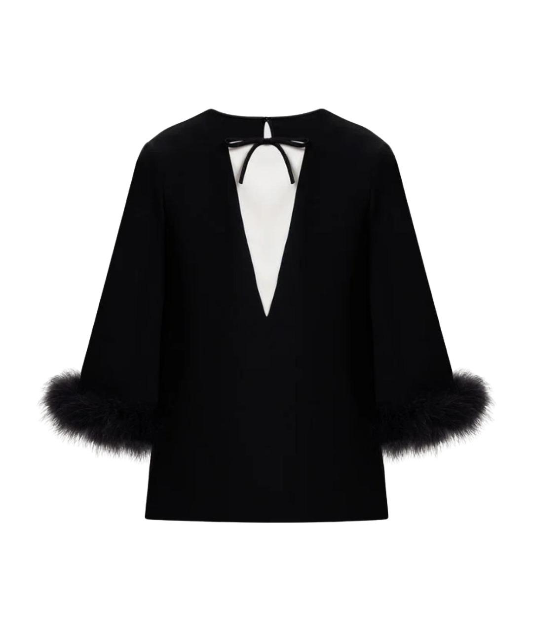 VALENTINO Черная шелковая блузы, фото 1