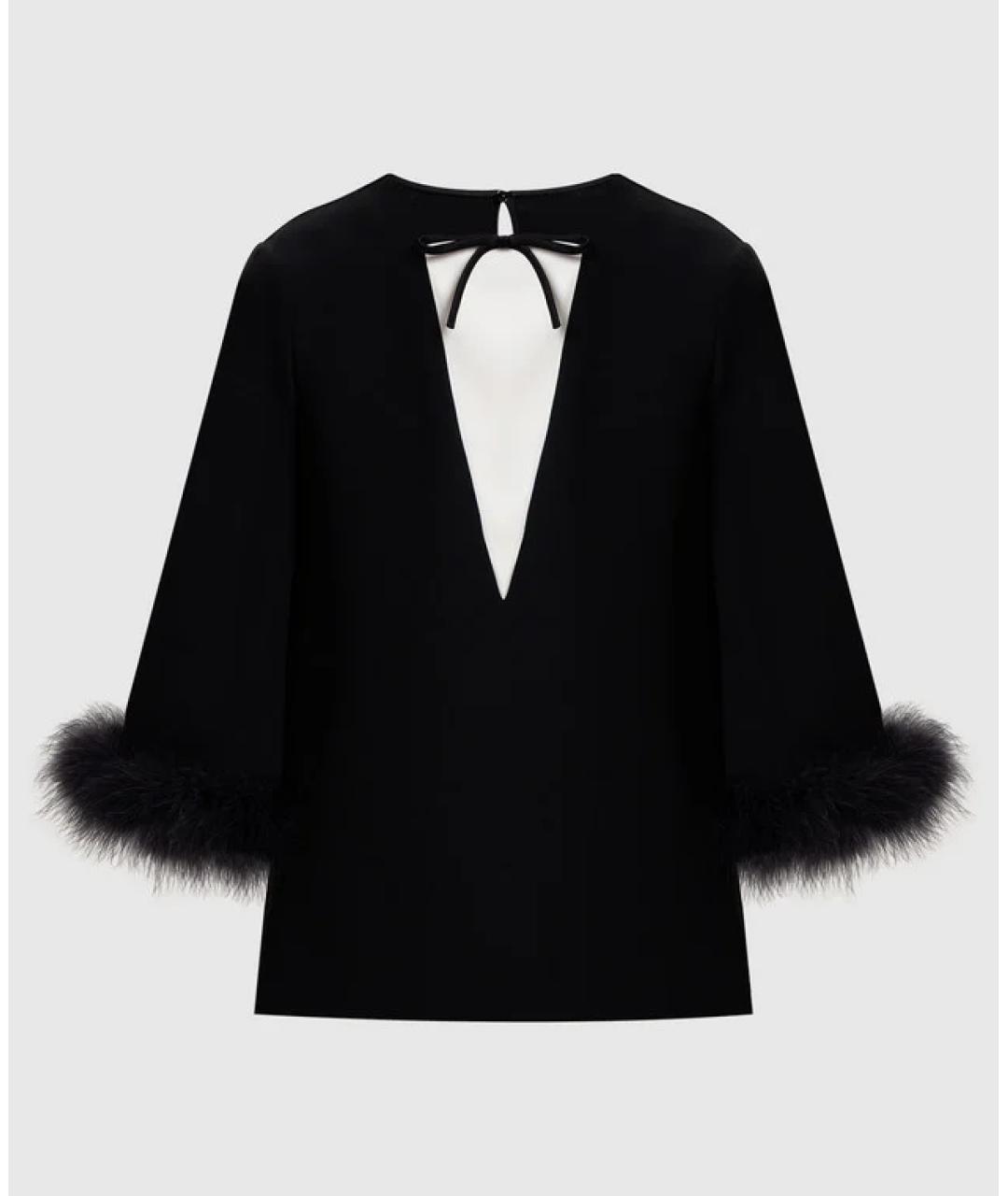 VALENTINO Черная шелковая блузы, фото 5