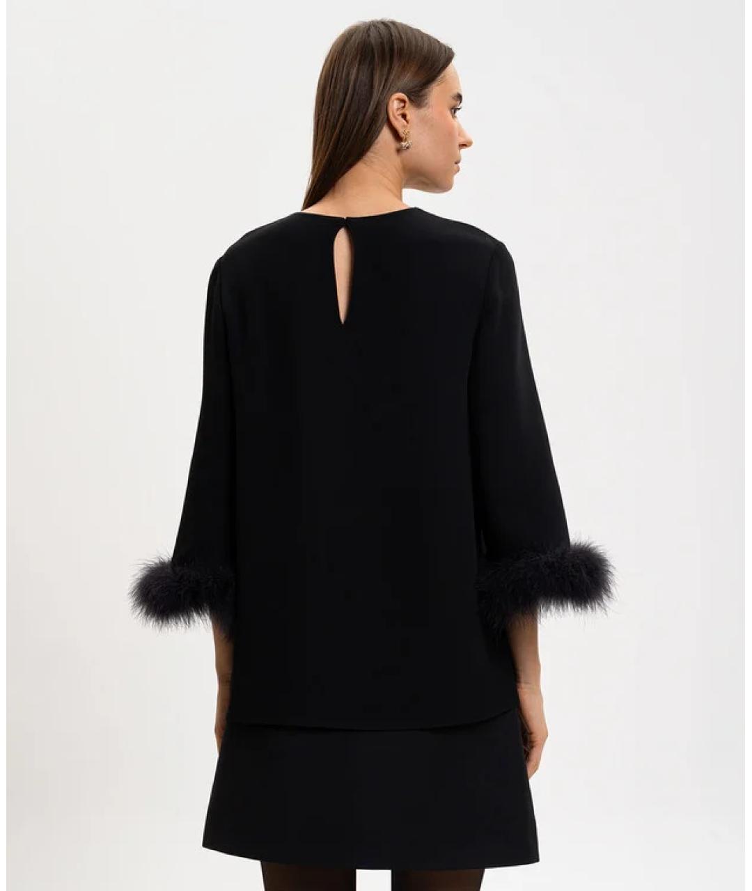 VALENTINO Черная шелковая блузы, фото 3