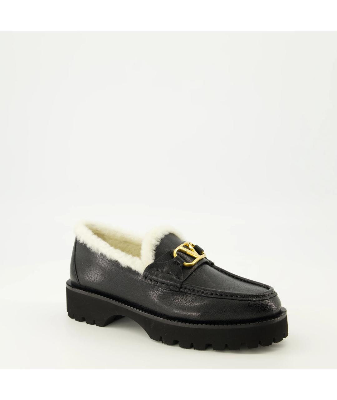 VALENTINO Черные кожаные лоферы, фото 3